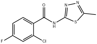 2-chloro-4-fluoro-N-(5-methyl-1,3,4-thiadiazol-2-yl)benzamide Struktur