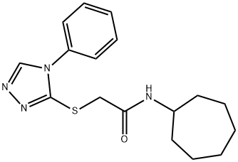 N-cycloheptyl-2-[(4-phenyl-1,2,4-triazol-3-yl)sulfanyl]acetamide Struktur