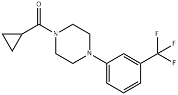 cyclopropyl-[4-[3-(trifluoromethyl)phenyl]piperazin-1-yl]methanone Struktur