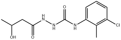 1-(3-chloro-2-methylphenyl)-3-(3-hydroxybutanoylamino)urea Struktur