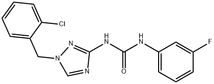 1-[1-[(2-chlorophenyl)methyl]-1,2,4-triazol-3-yl]-3-(3-fluorophenyl)urea Struktur