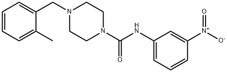 4-[(2-methylphenyl)methyl]-N-(3-nitrophenyl)piperazine-1-carboxamide Struktur