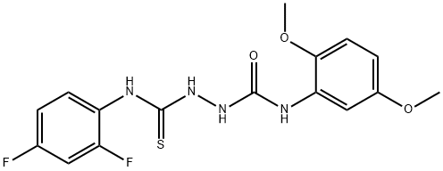 1-[(2,4-difluorophenyl)carbamothioylamino]-3-(2,5-dimethoxyphenyl)urea Struktur