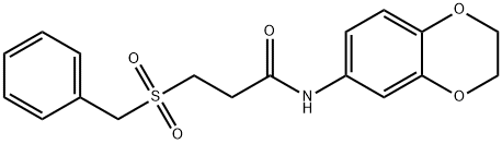 3-benzylsulfonyl-N-(2,3-dihydro-1,4-benzodioxin-6-yl)propanamide Struktur