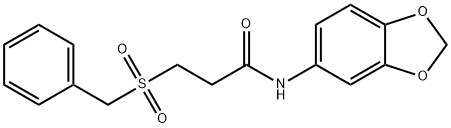 N-(1,3-benzodioxol-5-yl)-3-benzylsulfonylpropanamide Struktur