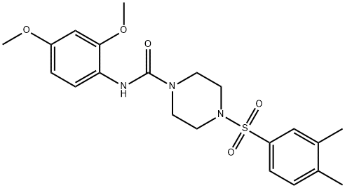 N-(2,4-dimethoxyphenyl)-4-(3,4-dimethylphenyl)sulfonylpiperazine-1-carboxamide Struktur