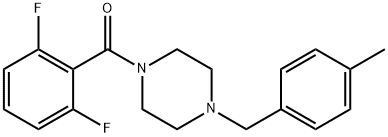 (2,6-difluorophenyl)-[4-[(4-methylphenyl)methyl]piperazin-1-yl]methanone Struktur