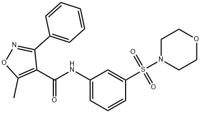 5-methyl-N-(3-morpholin-4-ylsulfonylphenyl)-3-phenyl-1,2-oxazole-4-carboxamide Struktur