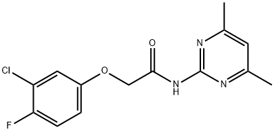 2-(3-chloro-4-fluorophenoxy)-N-(4,6-dimethylpyrimidin-2-yl)acetamide Struktur