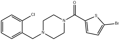 (5-bromothiophen-2-yl)-[4-[(2-chlorophenyl)methyl]piperazin-1-yl]methanone Struktur