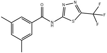 3,5-dimethyl-N-[5-(trifluoromethyl)-1,3,4-thiadiazol-2-yl]benzamide Struktur