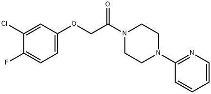 2-(3-chloro-4-fluorophenoxy)-1-(4-pyridin-2-ylpiperazin-1-yl)ethanone Struktur