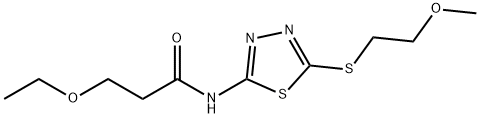 3-ethoxy-N-[5-(2-methoxyethylsulfanyl)-1,3,4-thiadiazol-2-yl]propanamide Struktur