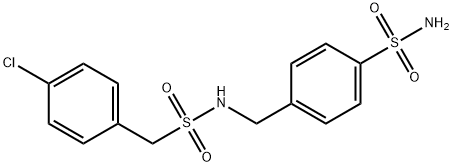 4-[[(4-chlorophenyl)methylsulfonylamino]methyl]benzenesulfonamide Struktur