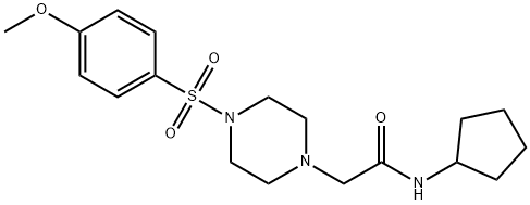 N-cyclopentyl-2-[4-(4-methoxyphenyl)sulfonylpiperazin-1-yl]acetamide Struktur