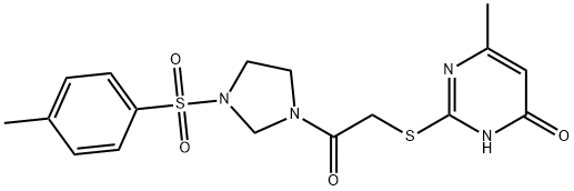 6-methyl-2-[2-[3-(4-methylphenyl)sulfonylimidazolidin-1-yl]-2-oxoethyl]sulfanyl-1H-pyrimidin-4-one Struktur