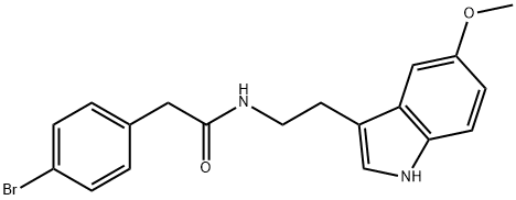 2-(4-bromophenyl)-N-[2-(5-methoxy-1H-indol-3-yl)ethyl]acetamide Struktur