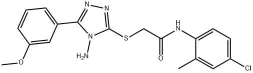 2-[[4-amino-5-(3-methoxyphenyl)-1,2,4-triazol-3-yl]sulfanyl]-N-(4-chloro-2-methylphenyl)acetamide Struktur