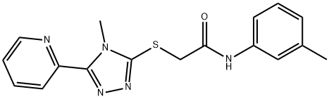 N-(3-methylphenyl)-2-[(4-methyl-5-pyridin-2-yl-1,2,4-triazol-3-yl)sulfanyl]acetamide Struktur