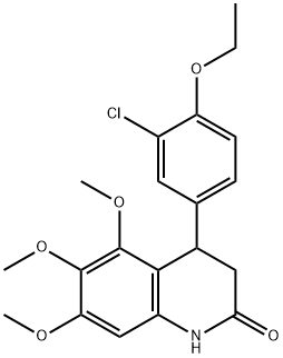 4-(3-chloro-4-ethoxyphenyl)-5,6,7-trimethoxy-3,4-dihydro-1H-quinolin-2-one Struktur