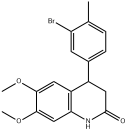 4-(3-bromo-4-methylphenyl)-6,7-dimethoxy-3,4-dihydro-1H-quinolin-2-one Struktur