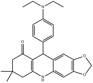 10-[4-(diethylamino)phenyl]-7,7-dimethyl-5,6,8,10-tetrahydro-[1,3]benzodioxolo[5,6-b]quinolin-9-one Struktur