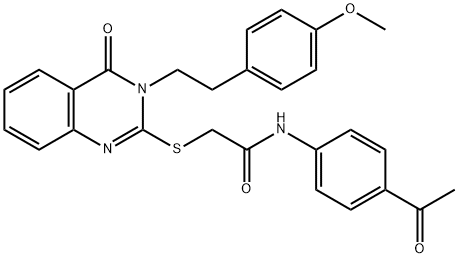 N-(4-acetylphenyl)-2-[3-[2-(4-methoxyphenyl)ethyl]-4-oxoquinazolin-2-yl]sulfanylacetamide Struktur