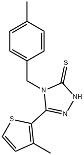 4-[(4-methylphenyl)methyl]-3-(3-methylthiophen-2-yl)-1H-1,2,4-triazole-5-thione Struktur