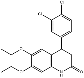 4-(3,4-dichlorophenyl)-6,7-diethoxy-3,4-dihydro-1H-quinolin-2-one Struktur