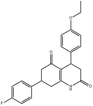 4-(4-ethoxyphenyl)-7-(4-fluorophenyl)-1,3,4,6,7,8-hexahydroquinoline-2,5-dione Struktur