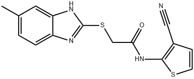 N-(3-cyanothiophen-2-yl)-2-[(6-methyl-1H-benzimidazol-2-yl)sulfanyl]acetamide Struktur