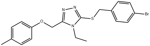 3-[(4-bromophenyl)methylsulfanyl]-4-ethyl-5-[(4-methylphenoxy)methyl]-1,2,4-triazole Struktur