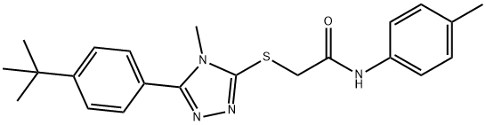 2-[[5-(4-tert-butylphenyl)-4-methyl-1,2,4-triazol-3-yl]sulfanyl]-N-(4-methylphenyl)acetamide Struktur