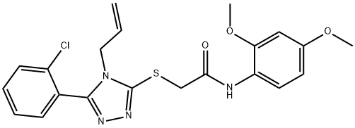 2-[[5-(2-chlorophenyl)-4-prop-2-enyl-1,2,4-triazol-3-yl]sulfanyl]-N-(2,4-dimethoxyphenyl)acetamide Struktur