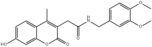 N-[(3,4-dimethoxyphenyl)methyl]-2-(7-hydroxy-4-methyl-2-oxochromen-3-yl)acetamide Struktur