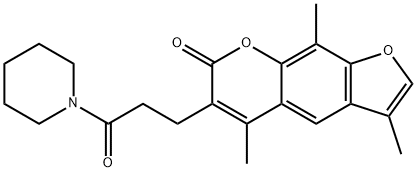 3,5,9-trimethyl-6-(3-oxo-3-piperidin-1-ylpropyl)furo[3,2-g]chromen-7-one Struktur