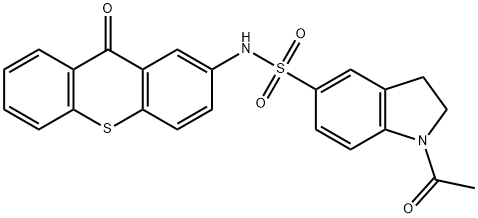 1-acetyl-N-(9-oxothioxanthen-2-yl)-2,3-dihydroindole-5-sulfonamide Struktur