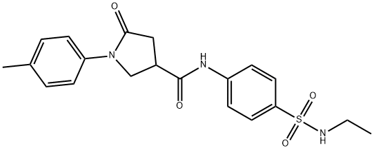 N-[4-(ethylsulfamoyl)phenyl]-1-(4-methylphenyl)-5-oxopyrrolidine-3-carboxamide Struktur