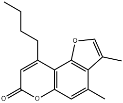 9-butyl-3,4-dimethylfuro[2,3-f]chromen-7-one Struktur