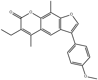 6-ethyl-3-(4-methoxyphenyl)-5,9-dimethylfuro[3,2-g]chromen-7-one Struktur