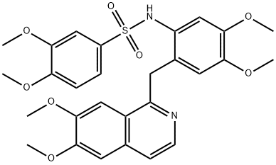 N-[2-[(6,7-dimethoxyisoquinolin-1-yl)methyl]-4,5-dimethoxyphenyl]-3,4-dimethoxybenzenesulfonamide Struktur