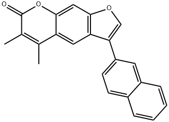 5,6-dimethyl-3-naphthalen-2-ylfuro[3,2-g]chromen-7-one Struktur