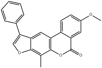 3-methoxy-7-methyl-10-phenyl-[1]benzofuro[6,5-c]isochromen-5-one Struktur