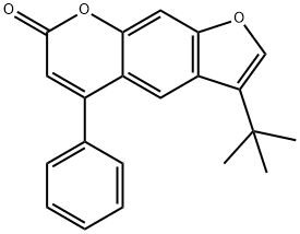 3-tert-butyl-5-phenylfuro[3,2-g]chromen-7-one Struktur