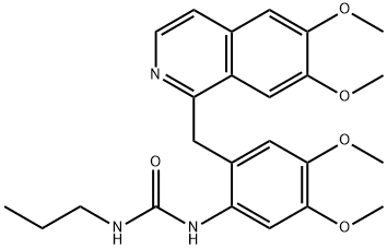 1-[2-[(6,7-dimethoxyisoquinolin-1-yl)methyl]-4,5-dimethoxyphenyl]-3-propylurea Struktur