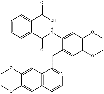 2-[[2-[(6,7-dimethoxyisoquinolin-1-yl)methyl]-4,5-dimethoxyphenyl]carbamoyl]benzoic acid Struktur