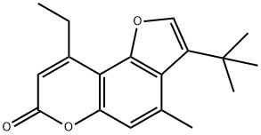 3-tert-butyl-9-ethyl-4-methylfuro[2,3-f]chromen-7-one Struktur