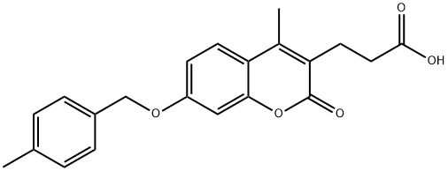 3-[4-methyl-7-[(4-methylphenyl)methoxy]-2-oxochromen-3-yl]propanoic acid Struktur