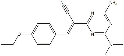 (Z)-2-[4-amino-6-(dimethylamino)-1,3,5-triazin-2-yl]-3-(4-ethoxyphenyl)prop-2-enenitrile Struktur