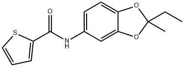 N-(2-ethyl-2-methyl-1,3-benzodioxol-5-yl)thiophene-2-carboxamide Struktur